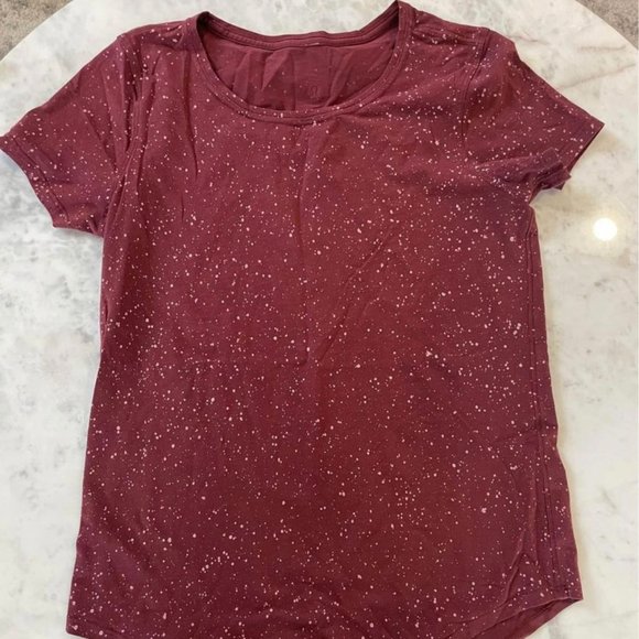 Lululemon Speckled maroon T shirt Size 4 - Picture 1 of 3